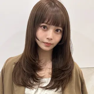 セミロング カラー レイヤー/艶カラー/ Natsuho💞のヘアスタイル