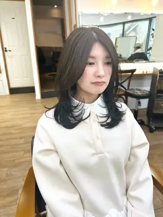 セミロング カラー パーマ ヘアアレンジ メンズ キッズ レイヤーカット 🌿透け感カラーのヘアスタイル