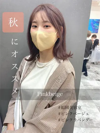 セミロング カラー パーマ ヘアアレンジ メンズ キッズ ネイル マツエク・マツパ 韓国🇰🇷レイヤー カットオリーブカラーのヘアスタイル