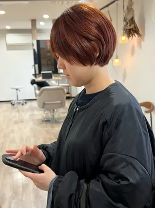 ショート カラー 🌱小顔魅せショート 髪質改善カラー/泉綺のヘアスタイル