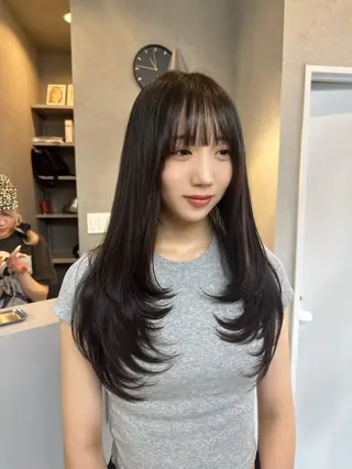 ロング りおん レイヤー/ベージュのヘアスタイル