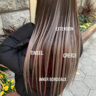 ミディアム カラー エクステ🩵ブリーチ 韓国ヘア🩵KAEのヘアスタイル