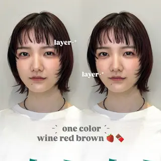 ショート カラー 透明感カラー×レイヤ ー🧊横田 冴のヘアスタイル