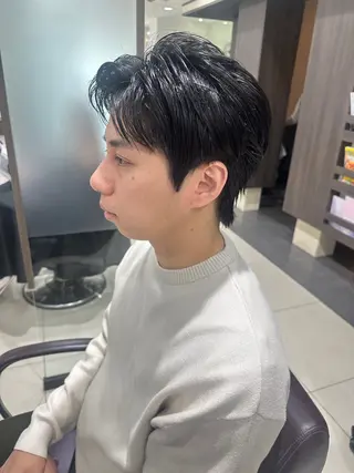 メンズ レイヤー 艶々カラーのヘアスタイル