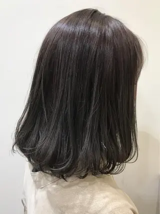 ミディアム カラー パーマ 🍋透け感カラー🍃 オリーブ🍐Kahoのヘアスタイル