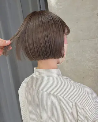 ショート カラー ボブパーマコテ巻き風 パーマNo1深江秀平のヘアスタイル