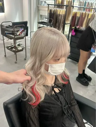 ミディアム カラー ブリーチ&エクステ 🥀ケアカラー特化のヘアスタイル