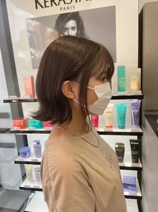 ショート カラー 縮毛矯正ボブ/ 髪質改善/カットのヘアスタイル