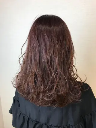 セミロング カラー 韓国レイヤーカット/ ダブルカラーのヘアスタイル