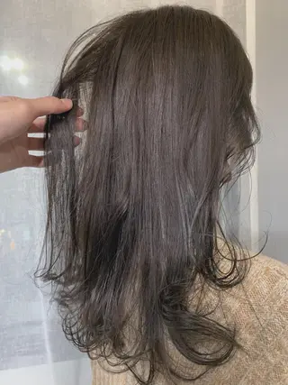 セミロング カラー ボブパーマコテ巻き風 パーマNo1深江秀平のヘアスタイル