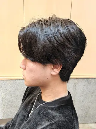 ミディアム パーマ メンズ 原口 颯太のヘアスタイル