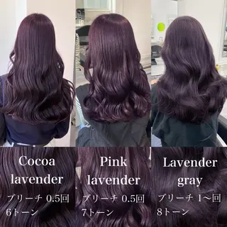 ロング カラー 暗髪🩶ラベンダー/ ブルー/ユウナ🤍のヘアスタイル