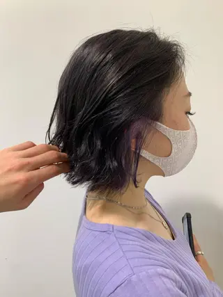 ショート カラー 透明感カラー🩵 レイヤーカット/韓国のヘアスタイル