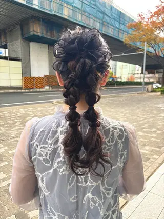 ロング ヘアアレンジ え りのヘアスタイル