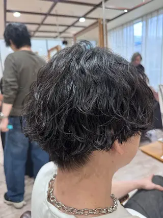 ショート パーマ メンズ 新越谷noble店長 松本拓也▶◀*.のヘアスタイル