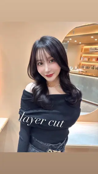 セミロング 韓国レイヤー💫美髪 縮毛矯正🫧拓海のヘアスタイル