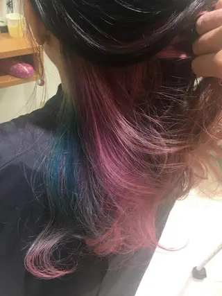 セミロング カラー ヘアアレンジ きむえり/髪質改善 /うねり広がり改善のヘアスタイル