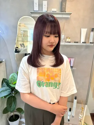 セミロング カラー 韓国ヘア🇰🇷/ 顔周り/松田光里のヘアスタイル