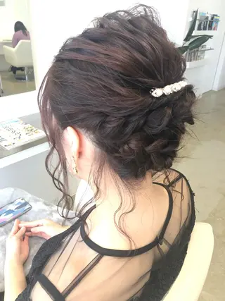 ミディアム ヘアアレンジ 宮崎 睦のヘアスタイル
