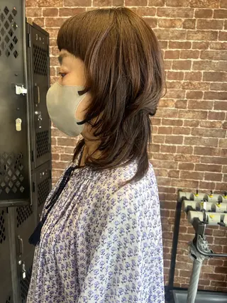 セミロング カラー パーマ ヘアアレンジ メンズ キッズ ネイル マツエク・マツパ アイブロウ 久木原 ゆりのヘアスタイル