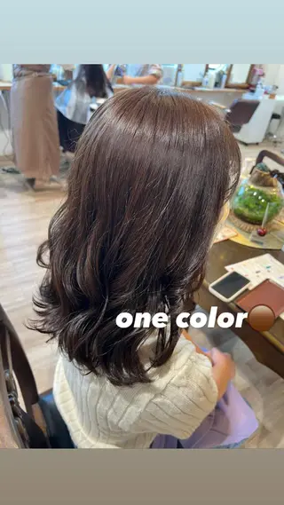セミロング 暖色ｶﾗｰ/ﾚｲﾔｰ ｶｯﾄ/Yunaのヘアスタイル