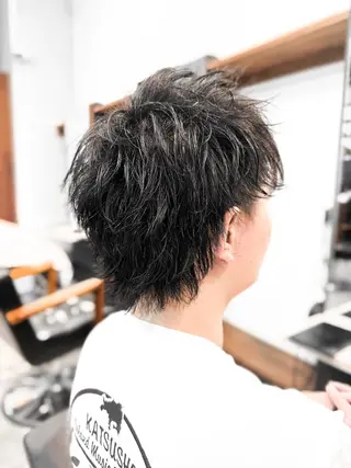 パーマ メンズ ブリーチカラー🔥 パーマ【佐々木凌平】のヘアスタイル