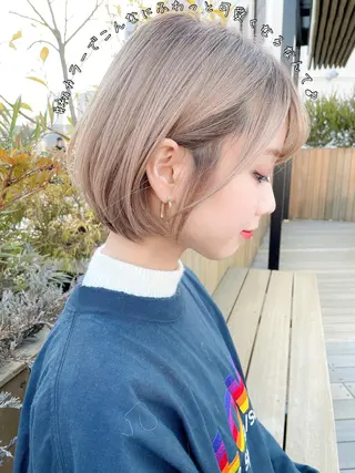 ショート カラー 大人かわいい💍🤍 ボブ/ショートボブのヘアスタイル