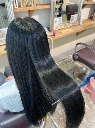 ロング カラー フェザーパーマ🌙 毛流れ yuzukiのヘアスタイル