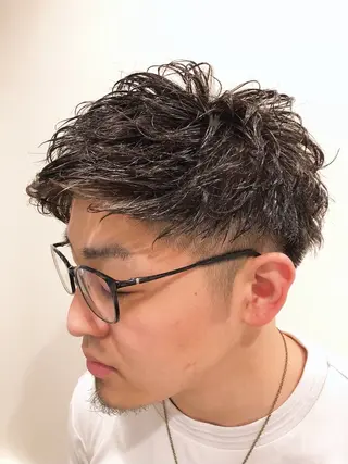 ショート パーマ ヘアアレンジ メンズ キッズ メンズカット/パーマ 山崎航平💈のヘアスタイル