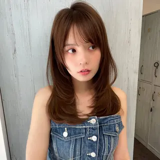 セミロング 韓国ヘア🤍🇰🇷 ‪🫶🏻吉満のヘアスタイル