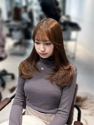 ロング ninaアイドル前髪 ×透明感🎀のヘアスタイル