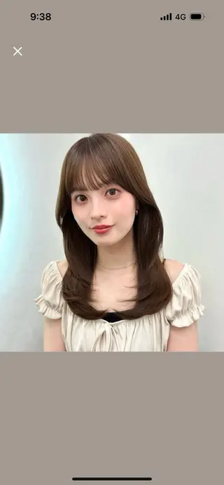 ミディアム カラー 盛れる顔周り /透明感/かりん🎀のヘアスタイル