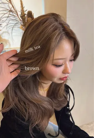 ロング akane/ 縮毛矯正/暖色のヘアスタイル