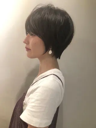 ショート カラー 上品な大人レイヤー 🍀渋谷🍀濱口敬太のヘアスタイル