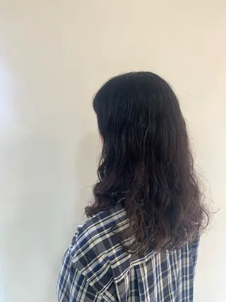 セミロング カラー パーマ 福島 純子のヘアスタイル