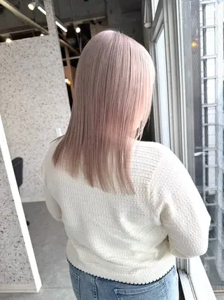 ミディアム カラー ヘアアレンジ lani ブリーチ /ダブルカラーのヘアスタイル