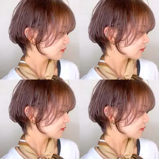 ショート カラー 韓国レイヤーカット/ ダブルカラーのヘアスタイル