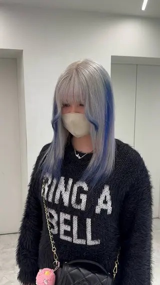 ロング カラー ヘアアレンジ ウルフカット×ハイ トーン職人🤍ゆうひのヘアスタイル