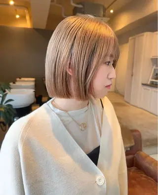 カラー 髪質改善×ブリーチ 無しWカラー🫧天神のヘアスタイル