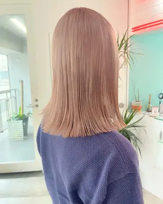 ミディアム カラー ハイトーンを育てる ブリーチカラー/牧原のヘアスタイル