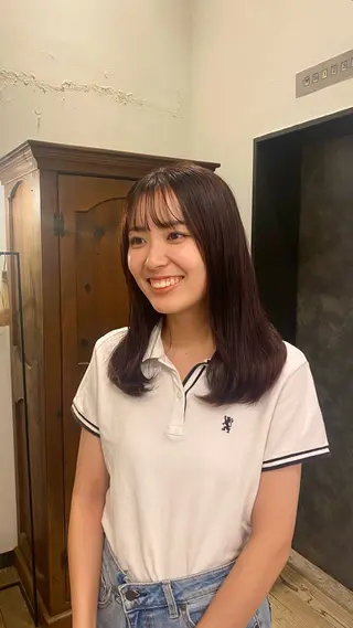 セミロング カラー 透明感カラー 🦙なりたりみのヘアスタイル