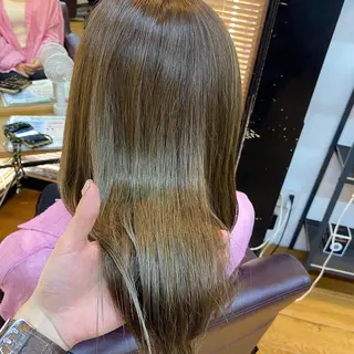 セミロング カラー 透明感カラー/韓国 ヘア🩶yuri🩵のヘアスタイル