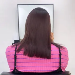 ミディアム カラー 艶感/韓国風 🤍moeka🤍のヘアスタイル
