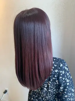 セミロング カラー 透け感✨ダメージレス カラーHana🤍のヘアスタイル