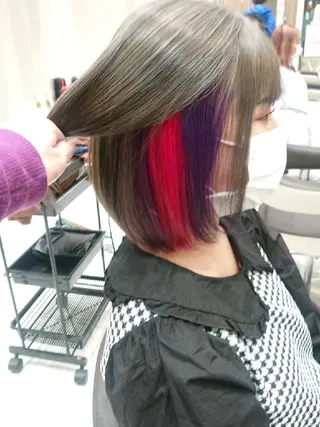 ミディアム カラー あらげ 🌈推しカラー🌈ᵕのヘアスタイル