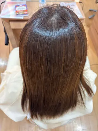 ミディアム 髪質改善カラー 清利あやなのヘアスタイル
