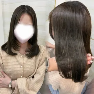 ミディアム カラー 🏹あみ🏹暗髪 /オリーブ/髪質改善のヘアスタイル