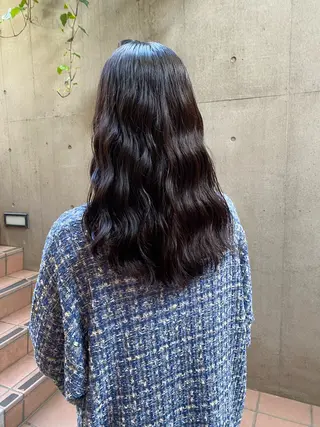 セミロング 大人可愛い♡コテ巻き パーマ🌼杉田 萌恵のヘアスタイル