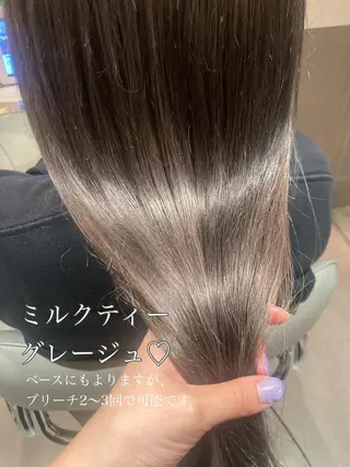 ロング カラー ヘアアレンジ オリーブ透明感カラー 表参道/MIKUのヘアスタイル