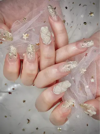 ネイル I-nailロング /ワンホン/キラキラのネイルデザイン